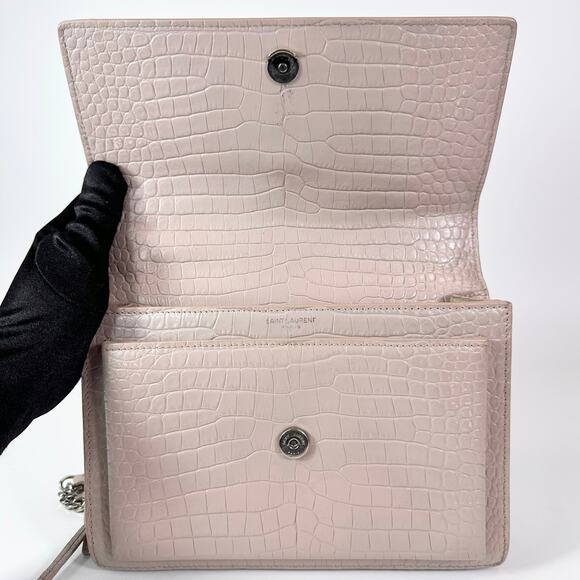 Saint Laurent Crocodile Embossed Medium Sunset Bag - Picture 8 of 15